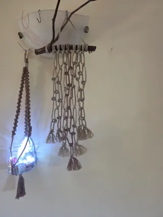 Portavaso macramè tapiz de pared Nordico Scandinav