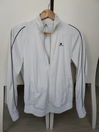 Chaqueta chándal mujer Domyos blanca