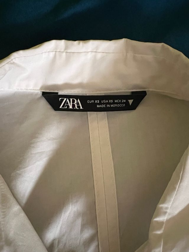 Camisa Zara Blanca Manga Corta