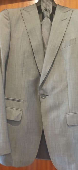 Traje Z Zegna Gris Talla 48 Italia. Algodón 100%