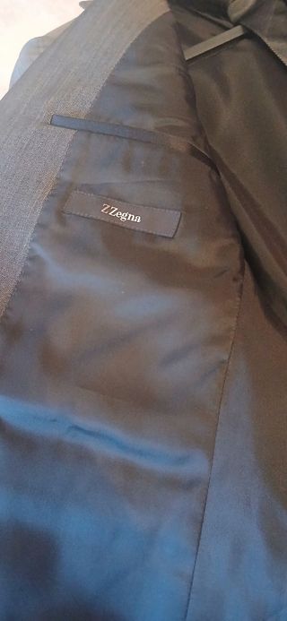 Traje Z Zegna Gris Talla 48 Italia. Algodón 100%