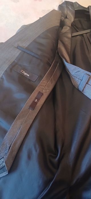 Traje Z Zegna Gris Talla 48 Italia. Algodón 100%