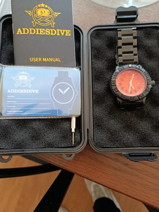 Reloj Addiesdive Caballero Negro Naranja