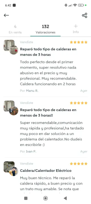 Reparación de calderas y calentadores