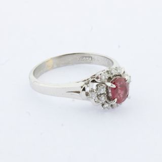 Anillo Platino Rubí y Diamantes