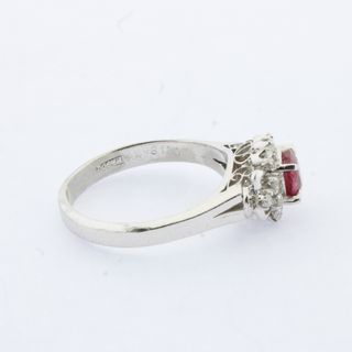 Anillo Platino Rubí y Diamantes