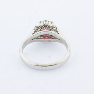 Anillo Platino Rubí y Diamantes