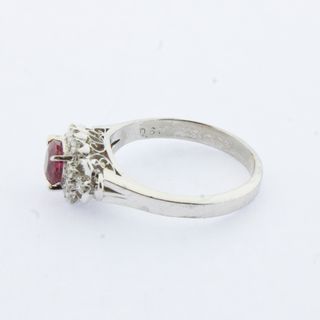 Anillo Platino Rubí y Diamantes