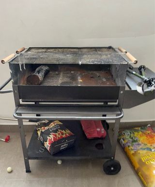 Barbacoa de carbón y leña