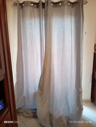 Tende grigie/argento in tessuto