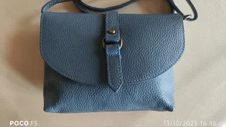Bolso piel 100% azul