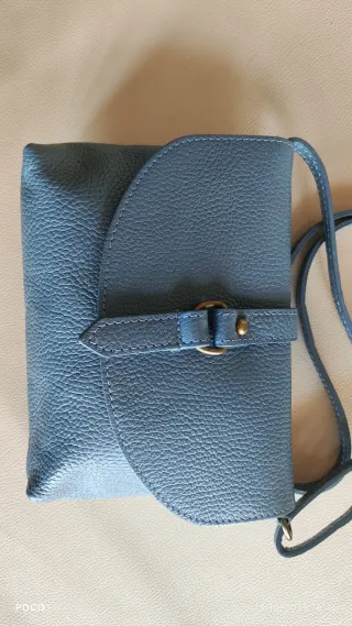 Bolso piel 100% azul