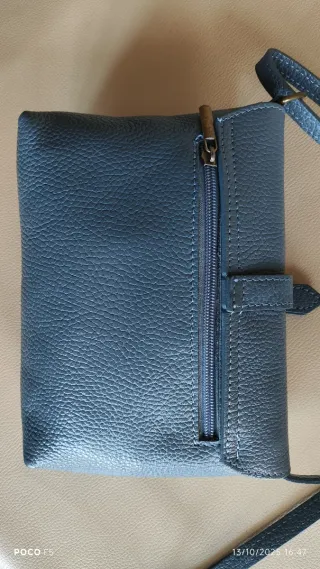 Bolso piel 100% azul