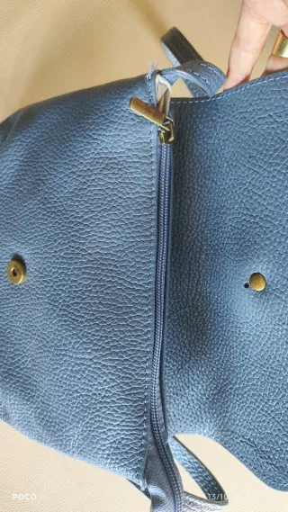 Bolso piel 100% azul
