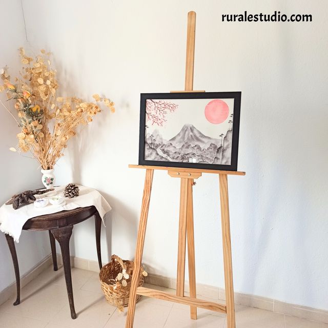 Acuarela japonesa original pintada a mano (L04)