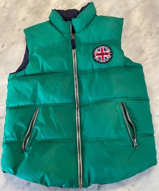 Chaleco reversible niño verde , edad 9-10 años