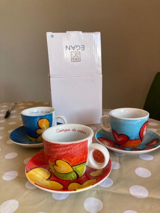 Set 8 tazzine caffè Egan con piattini