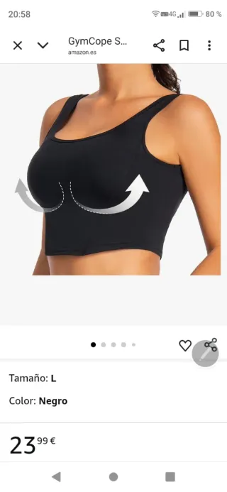 Top deportivo GymCope Negro Talla L