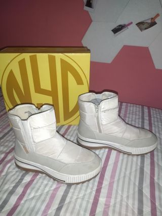 Botas de nieve beige/blancas, un solo uso