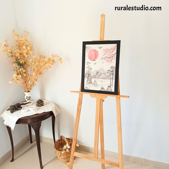 Acuarela japonesa original pintada a mano (L02)