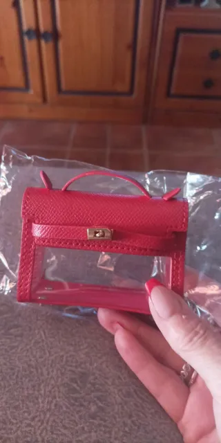 Mini bolso rojo con lazo transparente
