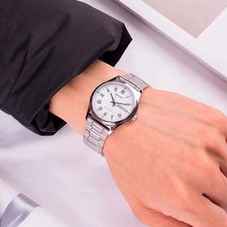 Reloj Casio Analógico Cuarzo Plata Blanco