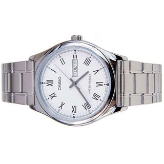 Reloj Casio Analógico Cuarzo Plata Blanco