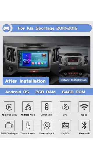 Pantalla Coche Carplay Android Auto Kia Sportage