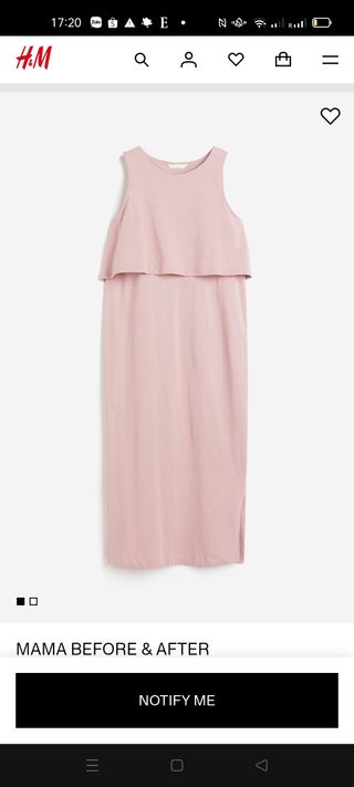 Vestido Lactancia H&M Talla M Rosa