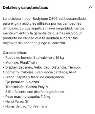 Bicicleta Spinning Bodytone DS06