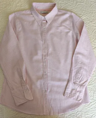 Camisa de rayas rosa Easy Wear talla M