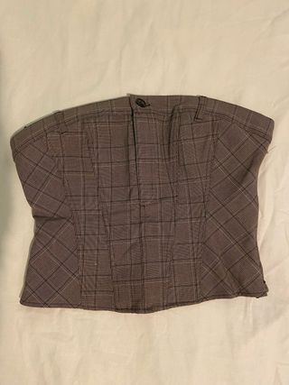 Zara Top Estampada Marrón Talla M