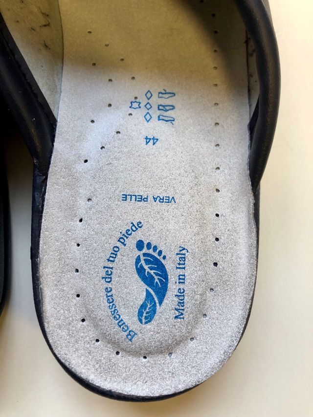 Ciabatte sanitarie uomo in pelle Made in Italy