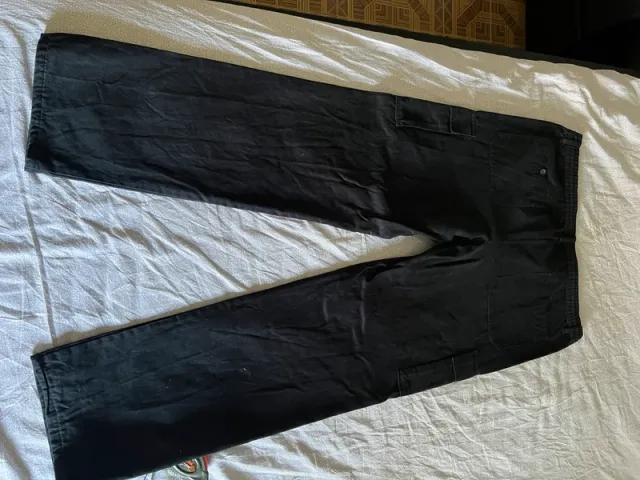 Pantaloni lunghi cargo neri uomo taglia forte xl