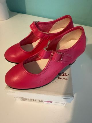 Zapatos Flamenca Niña Rosa Talla 27