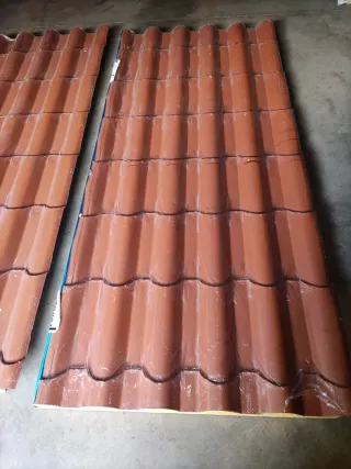 2 Paneles Teja Roble Sandwich 245x102cm