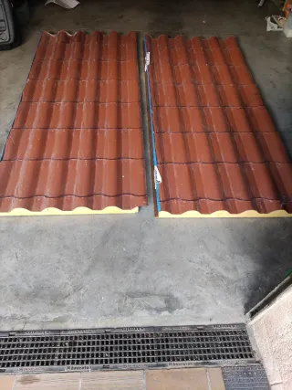 2 Paneles Teja Roble Sandwich 245x102cm