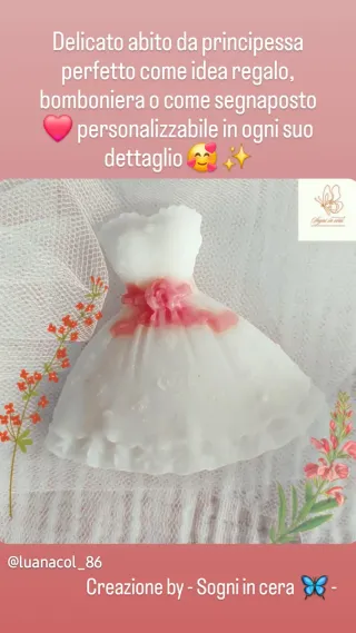 Candela profumata a forma di abito principessa