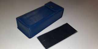 Vogue Custodia per Occhiali in Pelle Blu e Panno p