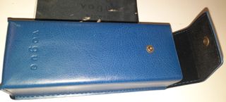 Vogue Custodia per Occhiali in Pelle Blu e Panno p