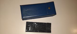 Vogue Custodia per Occhiali in Pelle Blu e Panno p