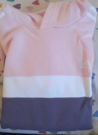 Sudadera Adidas niña rosa y blanca