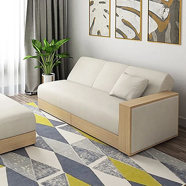 Sofá cama convertible moderno, en color blanco