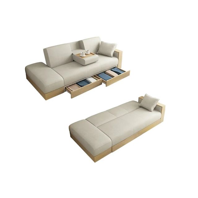 Sofá cama convertible moderno, en color blanco