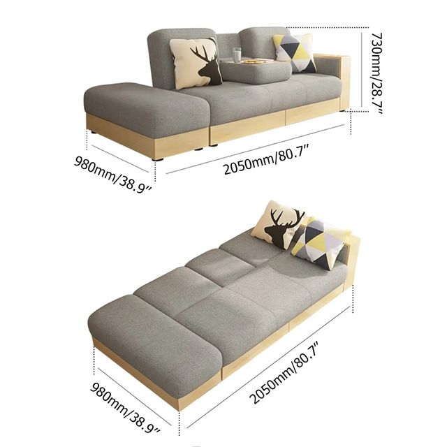 Sofá cama convertible moderno, en color blanco