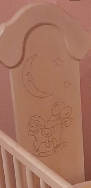 Cuna bebé blanco perla + colchón