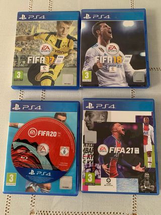 Pack 4 Juegos FIFA PS4: 17, 18, 20, 21