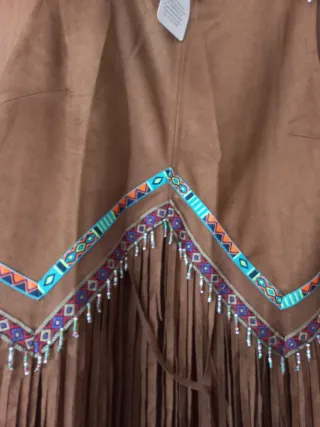 Chaleco flecos marrón S