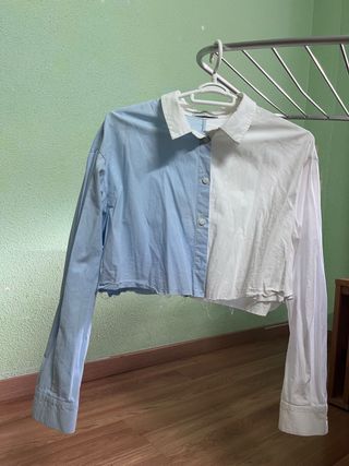 Camisa manga larga bicolor