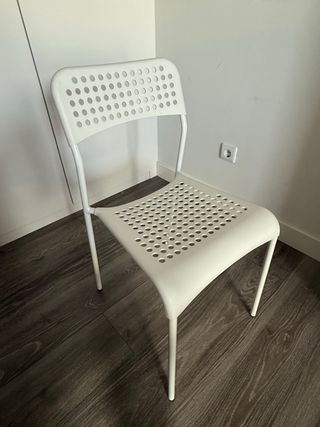 Silla Metálica Moderna Blanca IKEA